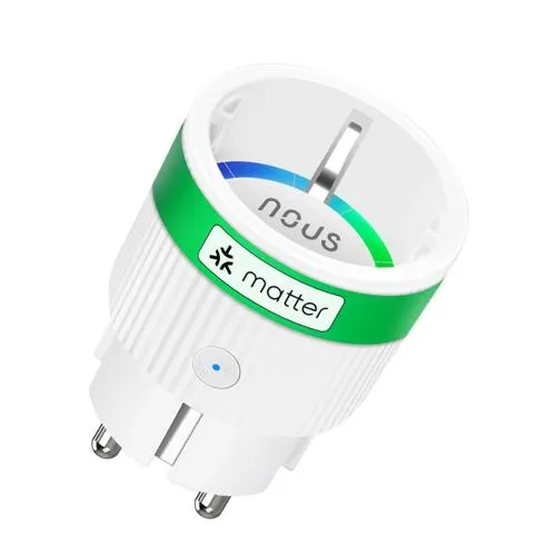 NOUS A8M smart plug, MATTER chytrá zásuvka DE/Schuko (bez kolíku), s měřením, kompatibilní s WiFi, Tuya