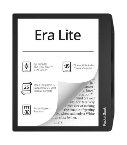 POCKETBOOK 710 ERA LITE InkPad Stone Green 16GB, dotykový displej s integrovaným SMARTlight