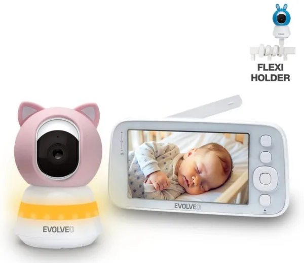 EVOLVEO Baby Monitor N5 - Set videochůvičky s 360° dohledem, obousměrnou komunik (CAM-5-P)
