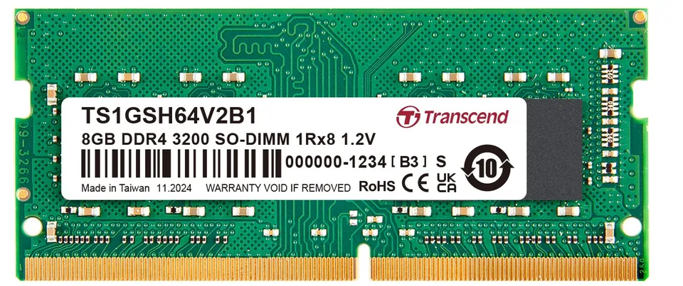Transcend paměť 8GB SODIMM DDR4 3200 1Rx8 CL22 1.2V