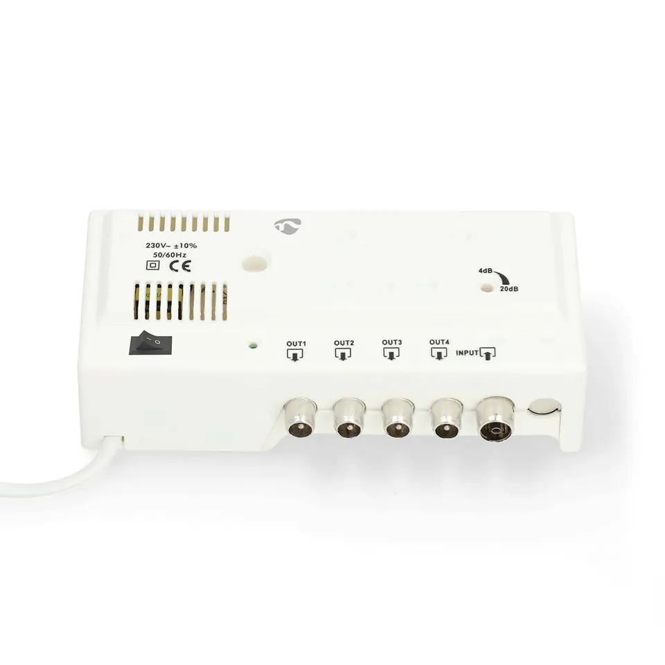 Nedis SAMP42244WT - Anténní zesilovač CATV | Zesílení: 20 dB | 47 - 694 MHz| Poč