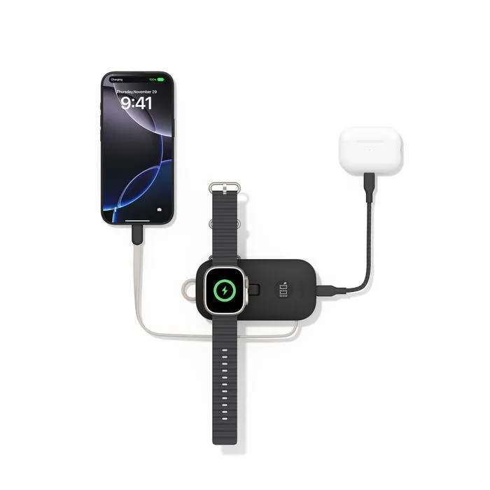 Belkin BOOST CHARGE PRO Bezdrátové nabíjení pro Apple Watch + USB-C PowerBanka, (BPD012hqBK)