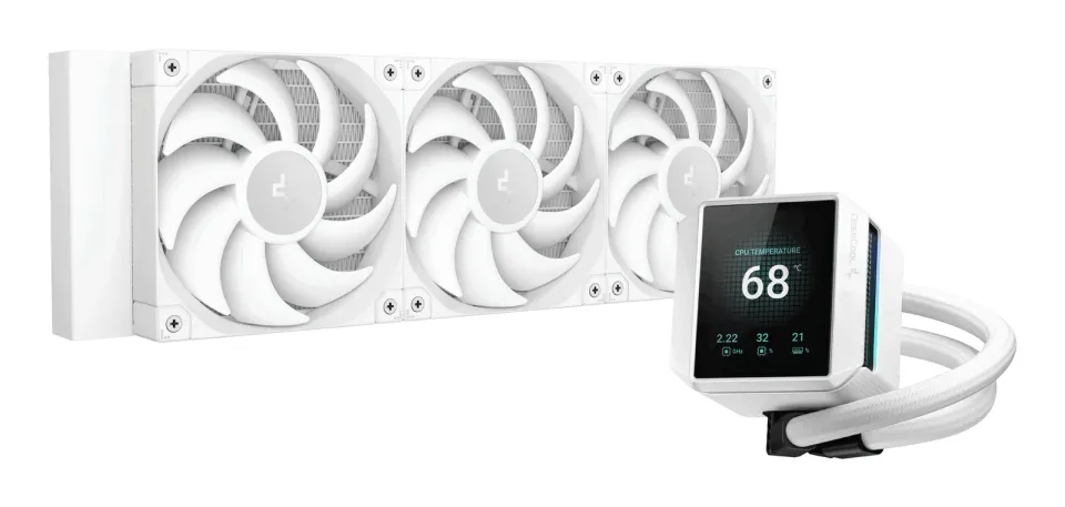 DEEPCOOL Vodní chladič MYSTIQUE 360 WH, ARGB, 3x 120mm, AM5, LGA1851, bílá