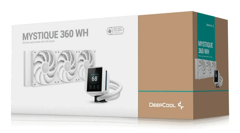 DEEPCOOL Vodní chladič MYSTIQUE 360 WH, ARGB, 3x 120mm, AM5, LGA1851, bílá