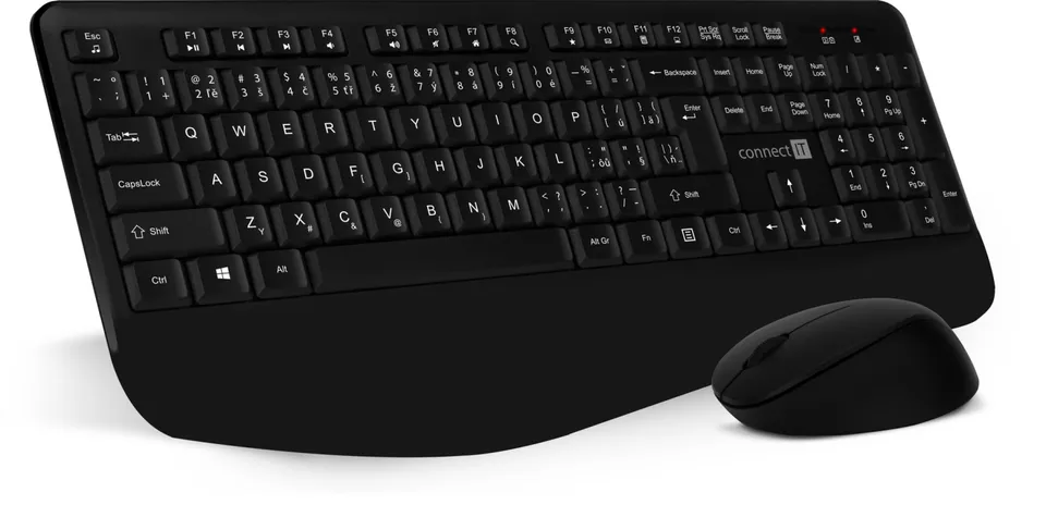 CONNECT IT Combo bezdrátová černá klávesnice + myš, (+1x AAA +1x AA baterie zdar (CKM-7803-CS)