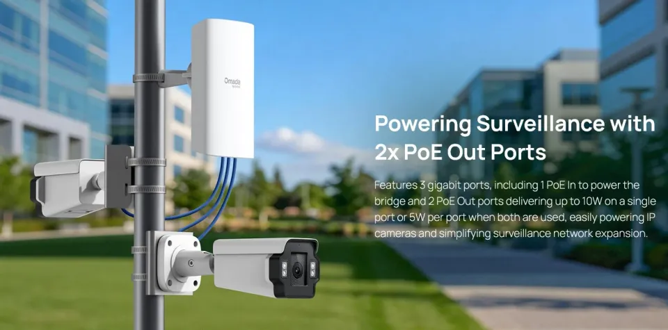 TP-Link Flex Bridge 5 venkovní OMADA WiFi5 AP (AC900,2,4GHz/5GHz,3xGbELAN,1xPoE-in,2xPoE-Out,IP66)