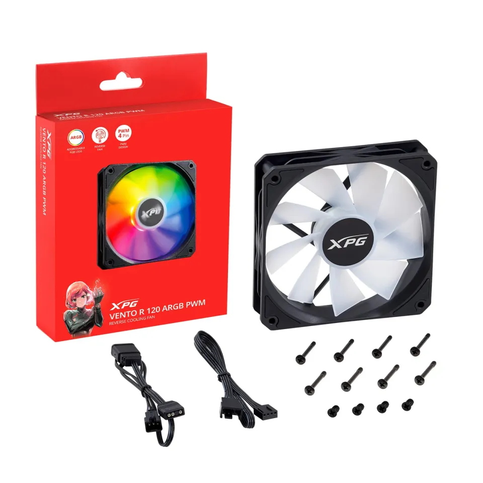 Adata XPG Vento R 120mm fan RGB černý PWM
