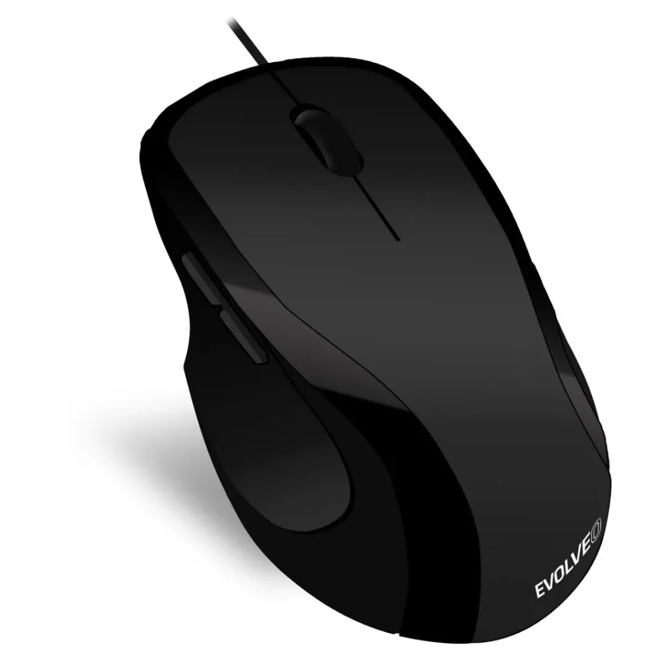 EVOLVEO Laserwire ML-507B - laserová, ergonomická , drátová myš, 1600 DPI, USB