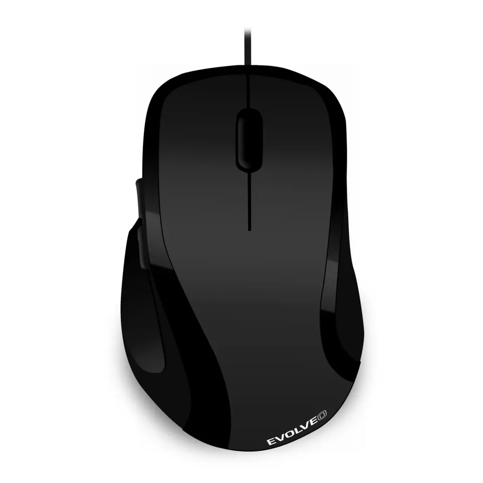 EVOLVEO Laserwire ML-507B - laserová, ergonomická , drátová myš, 1600 DPI, USB