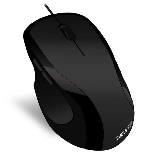 EVOLVEO Laserwire ML-507B - laserová, ergonomická , drátová myš, 1600 DPI, USB
