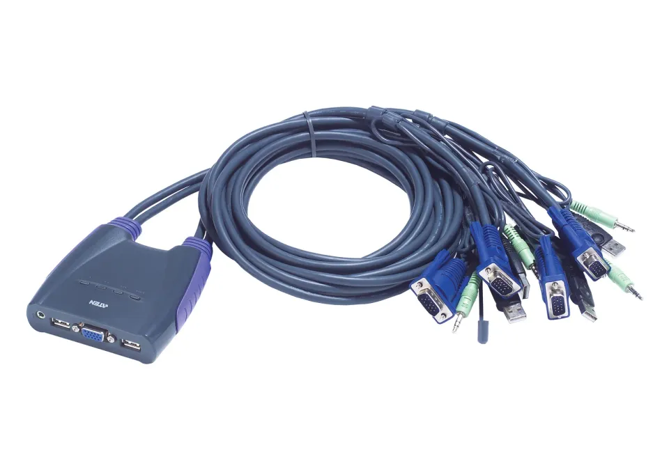 ATEN KVM switch CS-64US USB 4 PC, kabely 0,9m