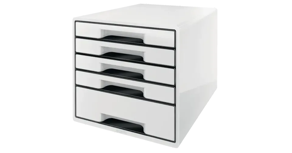 LEITZ Zásuvkový box WOW CUBE, 5 zásuvek, bílá