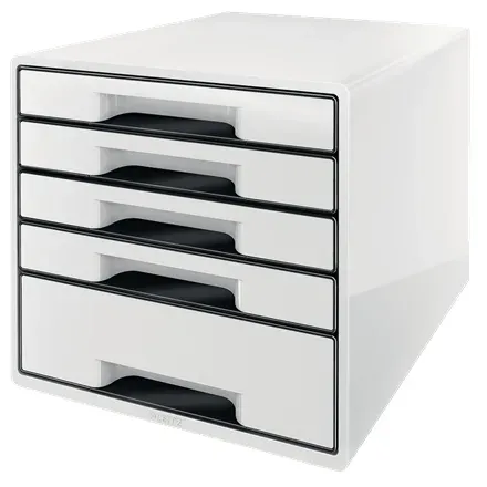 LEITZ Zásuvkový box WOW CUBE, 5 zásuvek, bílá
