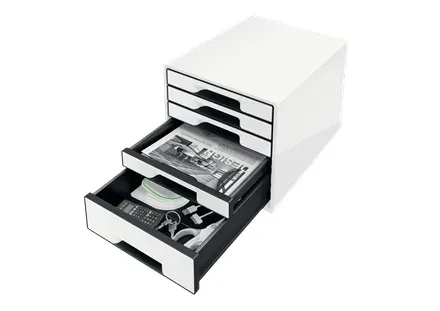 LEITZ Zásuvkový box WOW CUBE, 5 zásuvek, bílá