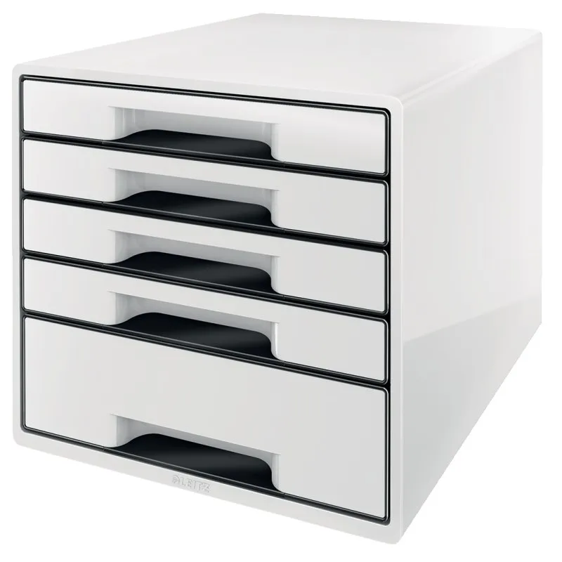 LEITZ Zásuvkový box WOW CUBE, 5 zásuvek, bílá