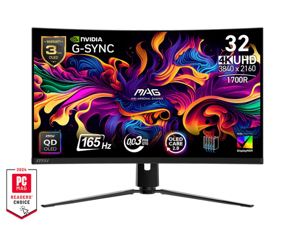 MSI MAG 321CUP QD-OLED Gaming monitor 31,5" QD-OLED zakřivený/UHD/165Hz/0,03ms/2