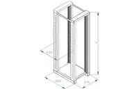 TRITON 19" montážní rám 42U, dvoudílný, hloubka 800mm
