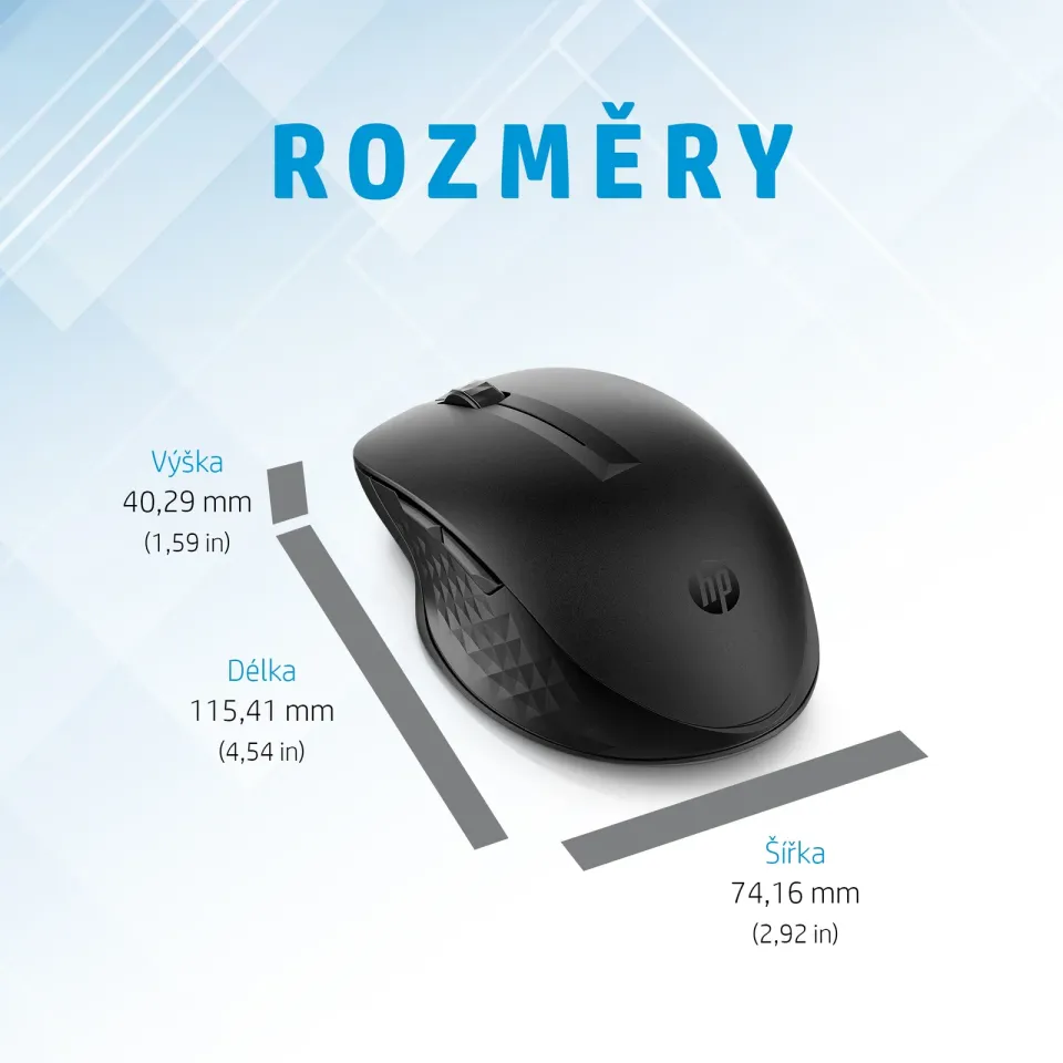 HP myš - 435 Multi-Device Mouse, Wireless (BT + WiFi USB dongle)