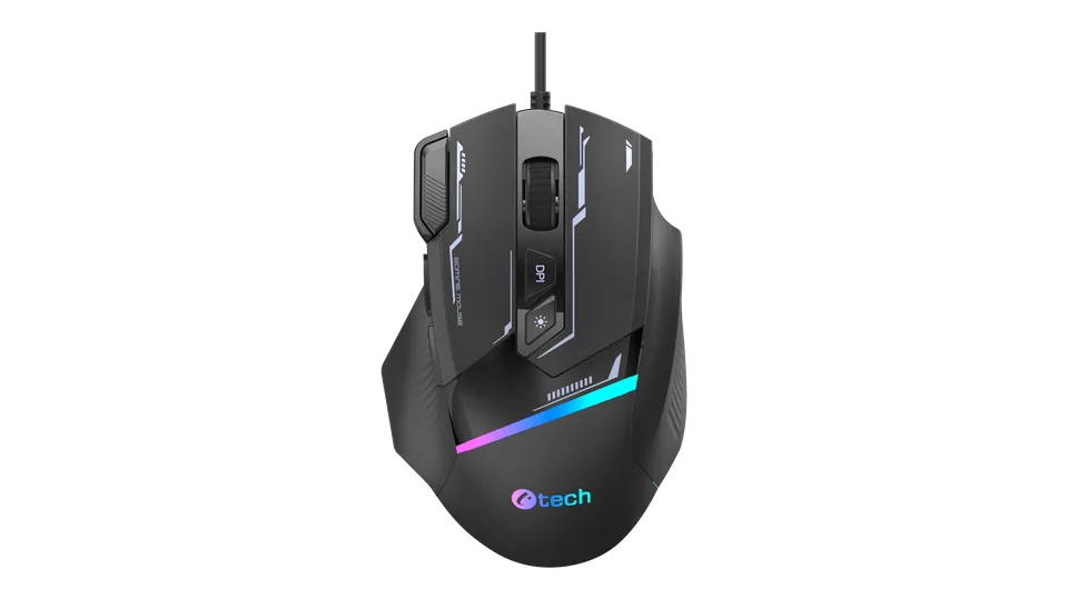 C-TECH herní myš Zyra (GM-16), casual gaming, 7200 DPI, 8 tlačítek, RGB podsvíce