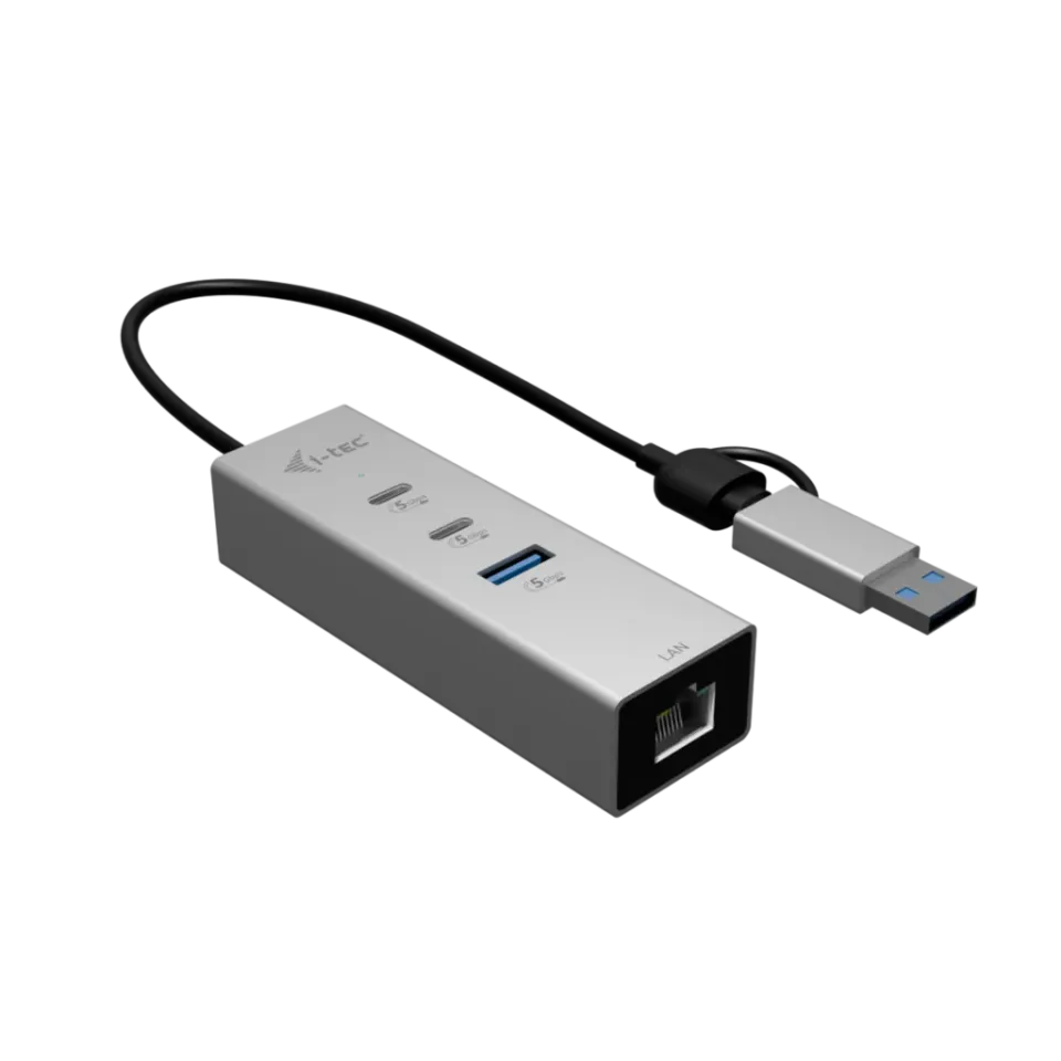 i-tec USB-C/USB-A Metal HUB 3 (2x USB-C, 1x USB-A) Port + 2.5GLAN