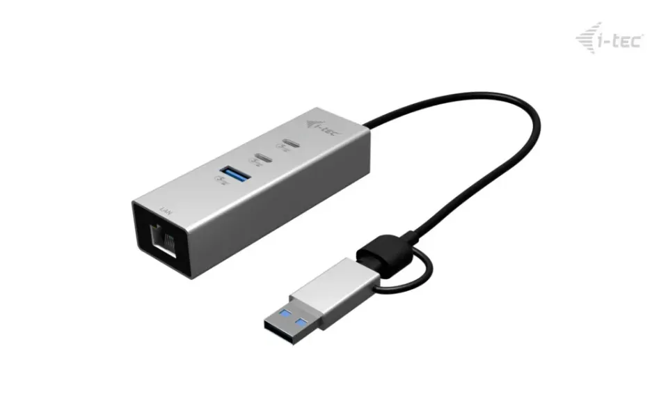 i-tec USB-C/USB-A Metal HUB 3 (2x USB-C, 1x USB-A) Port + 2.5GLAN