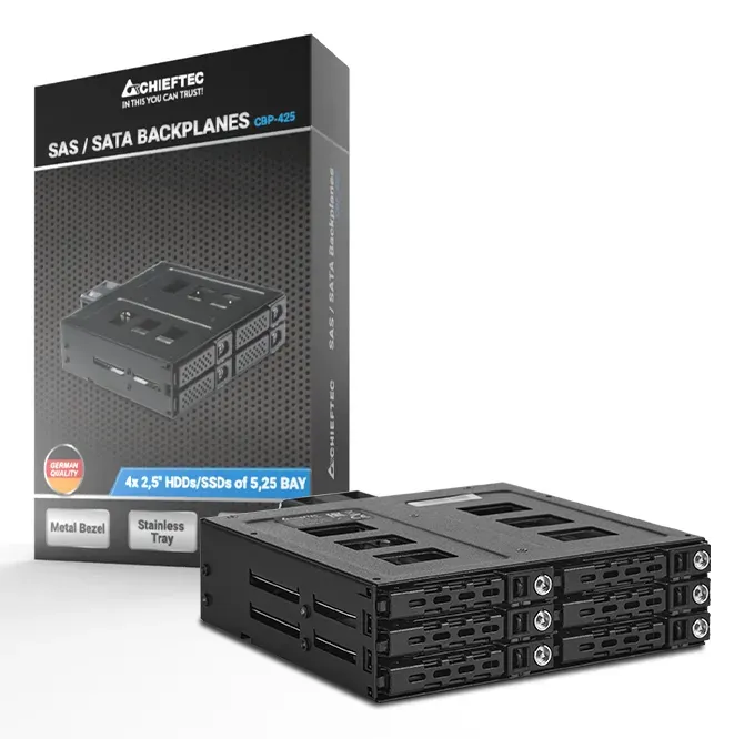 CHIEFTEC SATA/SAS Backplane CBP-625, 1x 5,25“ bay for 6x 2,5“ HDDs/SSDs, Hot-Swap