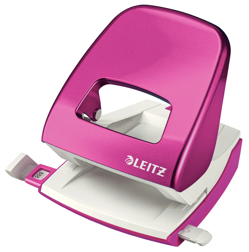 LEITZ Stolní děrovačka NeXXt WOW 5008, met. růžová, box