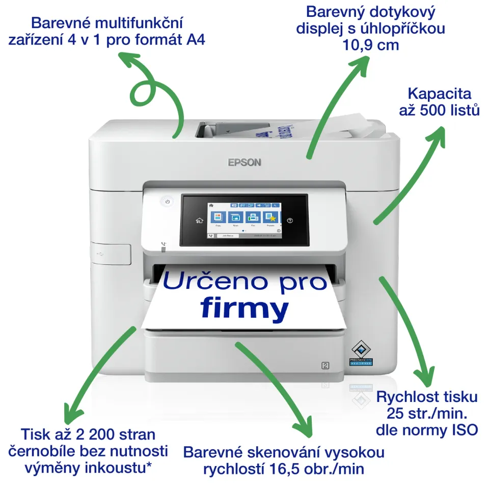 EPSON WorkForce Pro WF-C4810DTWF MFC/A4/36ppm/USB/LAN/WiFi/LCD/ADF/Duplex