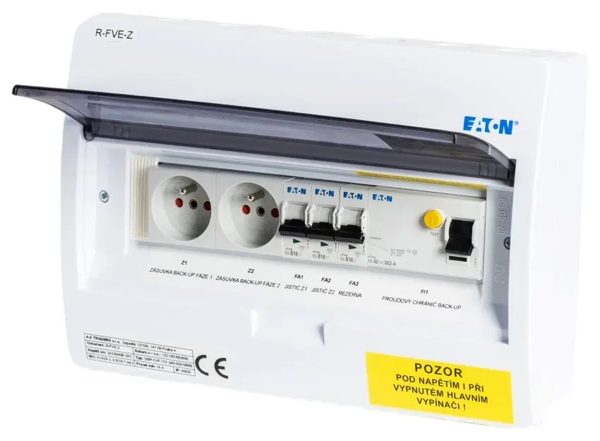 Solarmi ACZ3 osazený rozvaděč pro fotovoltaiku, jističe, chránič, 10kW 3f, backup