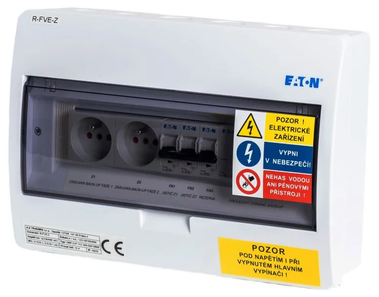 Solarmi ACZ3 osazený rozvaděč pro fotovoltaiku, jističe, chránič, 10kW 3f, backup