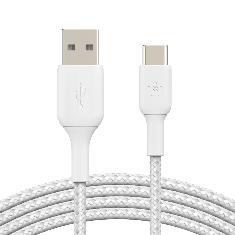 Belkin BOOST CHARGE USB-C/USB-A kabel, 2m, bílý - odolný