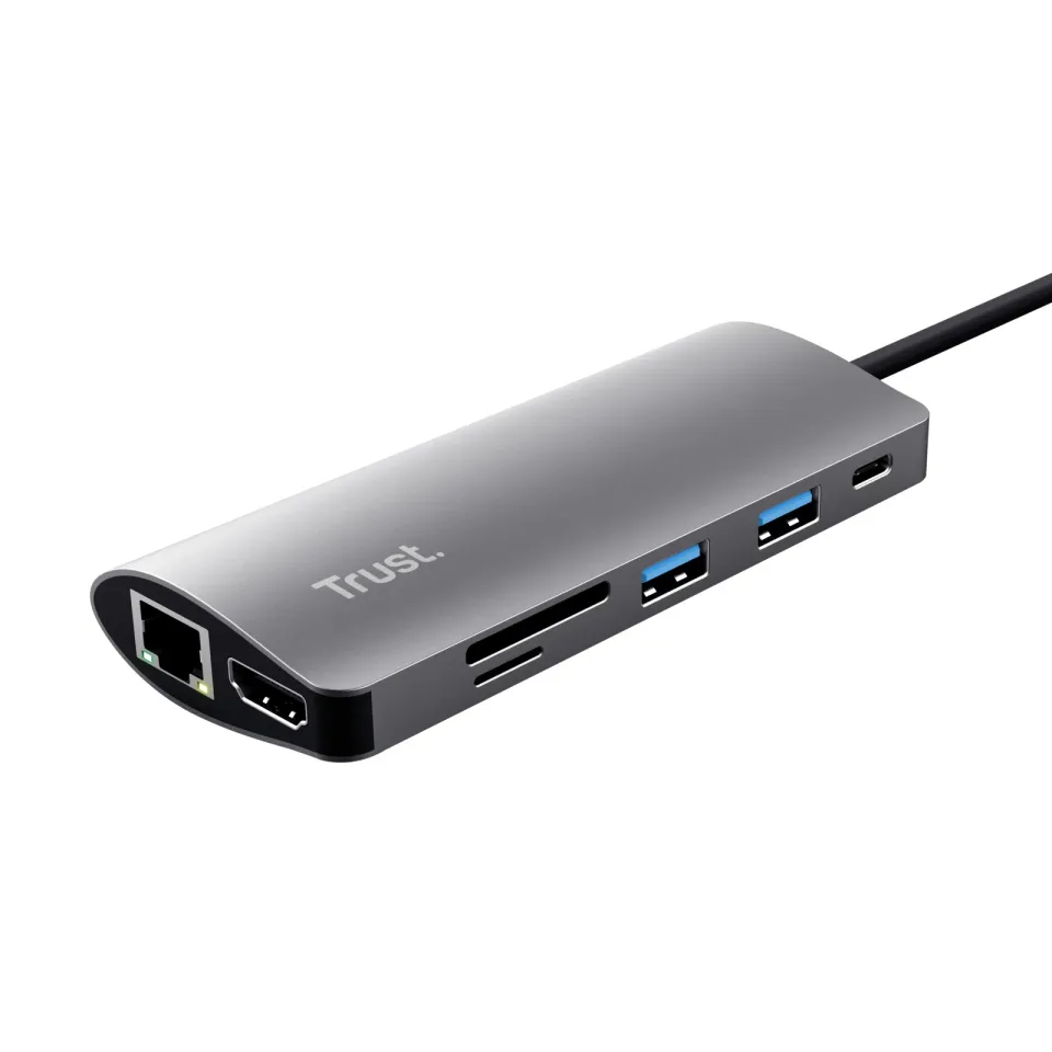 TRUST Dokovací stanice DALYX USB-C 7v1, 1xHDMI, 1xUSB-C, 2xUSB, 1x RJ45, šedá