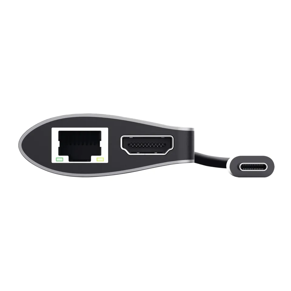 TRUST Dokovací stanice DALYX USB-C 7v1, 1xHDMI, 1xUSB-C, 2xUSB, 1x RJ45, šedá