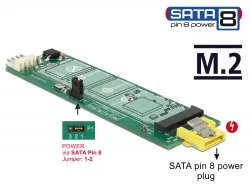 Delock Konvertor SATA pin 8 napájecí samice > slot M.2 Key B