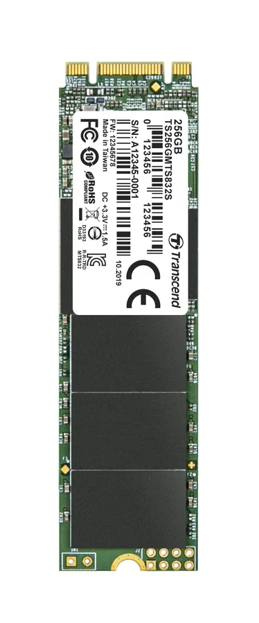 TRANSCEND MTS832S 256GB SSD disk M.2, 2280 SATA III 6Gb/s (3D TLC) single sided,