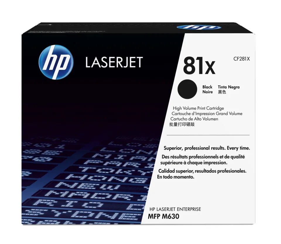 HP CF281X originální toner černý č.81X velký cca 25000str. (pro LJ M605, M606, M630, black)