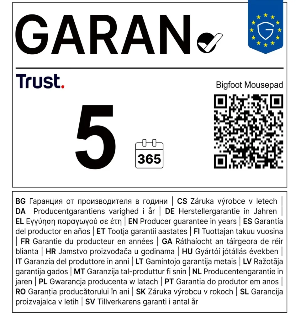 TRUST Podložka pod myš Bigfoot Gel Mouse Pad, černá, gelová