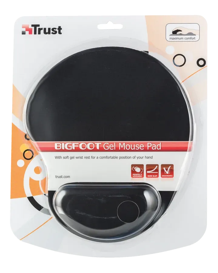 TRUST Podložka pod myš Bigfoot Gel Mouse Pad, černá, gelová