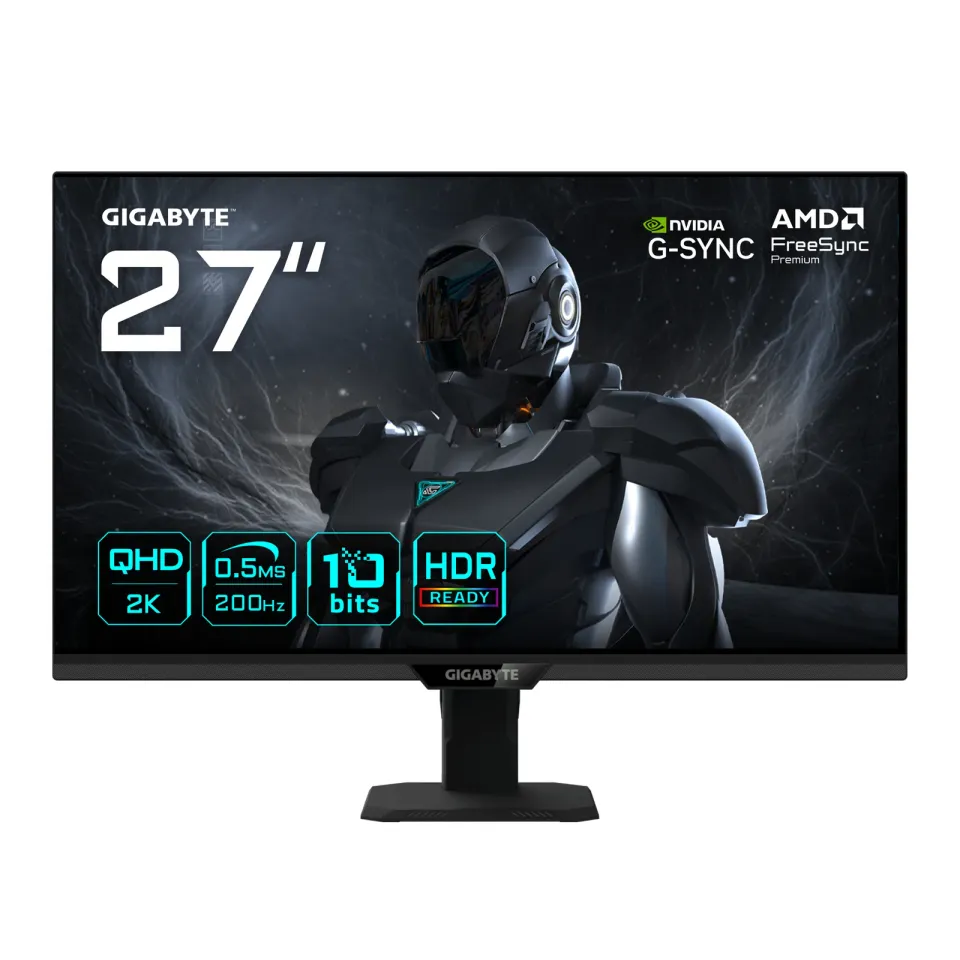 GIGABYTE LCD - 27" Gaming monitor G27Q20T, SS IPS, 2560 x 1440 QHD, 200Hz, 1000:1, 350cd/m2, 0.5ms, 2xHDMI, 1xDP