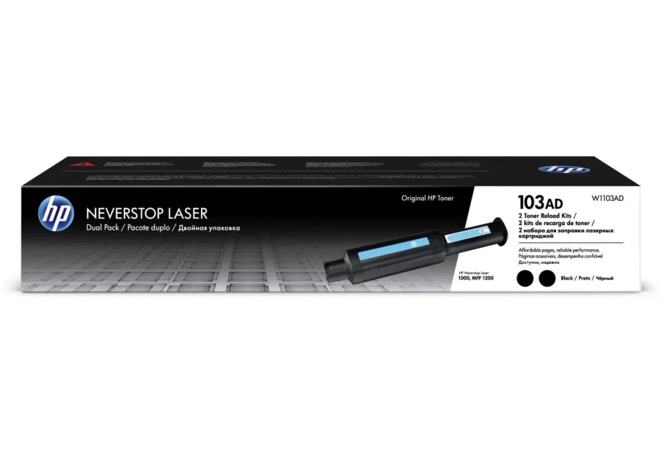 HP W1103AD = 2pack (= 2x W1103) originální toner černý č. 103AD cca 2x 2500str. (pro HP Neverstop 1000w, MFP 1200w)