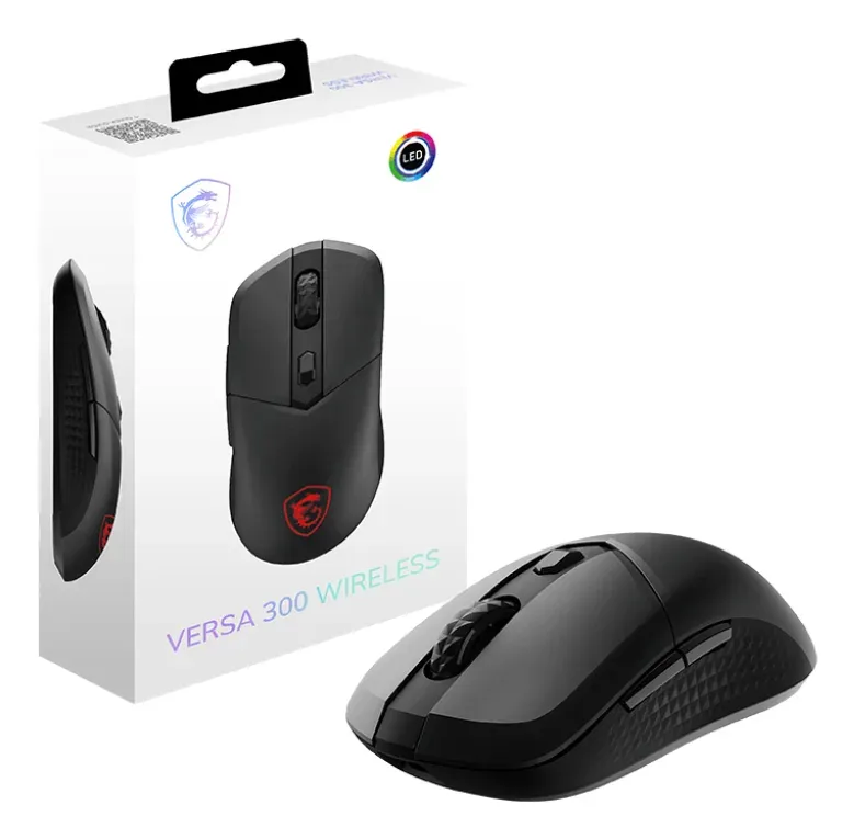 MSI herní myš VERSA 300 Wireless/ bezdrátová/ 8.000 dpi/ 2,4GHz/ BT5.3/ USB/ RGB podsvícení/ 6 tlačítek