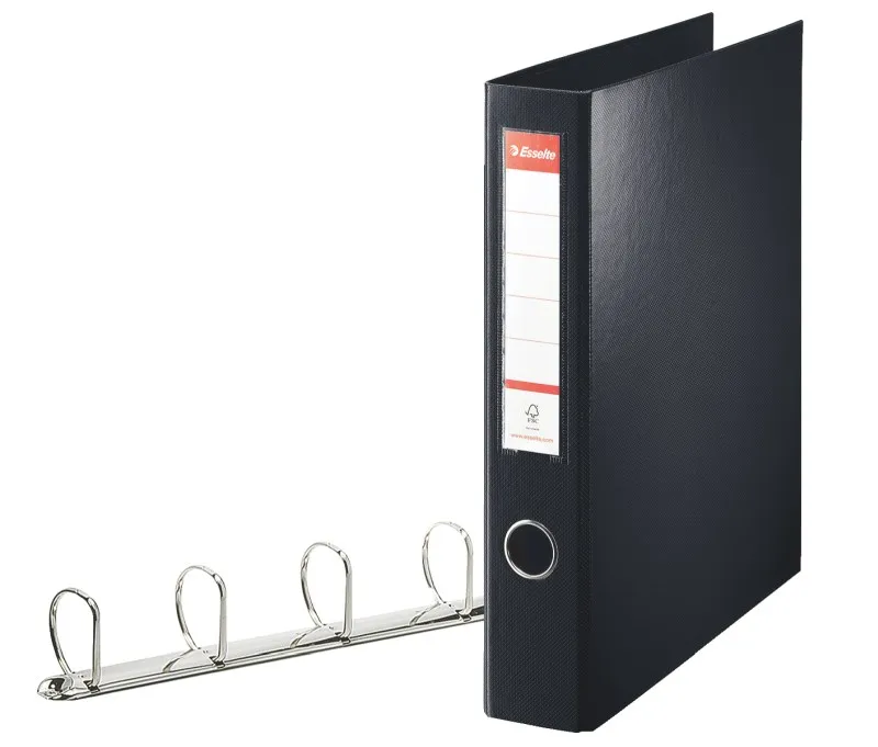 Esselte plast. kroužk. pořadač VIVIDA, 4DR/40mm, hřbet 60 mm, černá