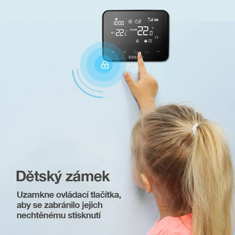 EVOLVEO Thermal, chytrý bezdrátový programovatelný termostat, wifi, BT
