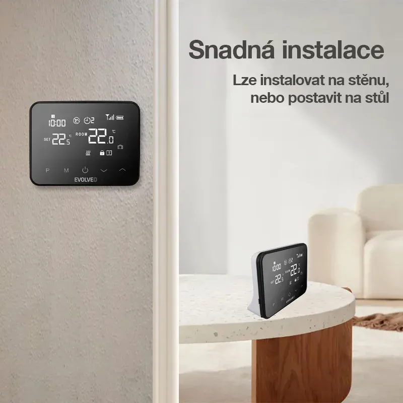 EVOLVEO Thermal, chytrý bezdrátový programovatelný termostat, wifi, BT