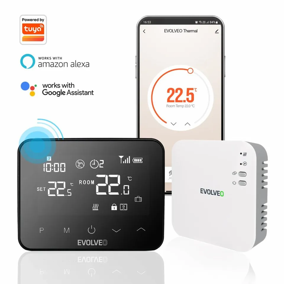 EVOLVEO Thermal, chytrý bezdrátový programovatelný termostat, wifi, BT