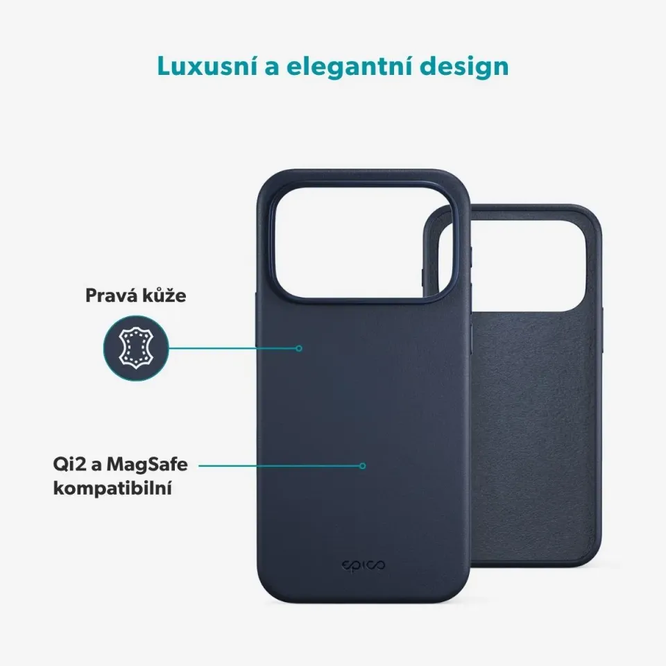 Epico Leather Mag+ Case iPhone 17 Pro/18 Pro modrá