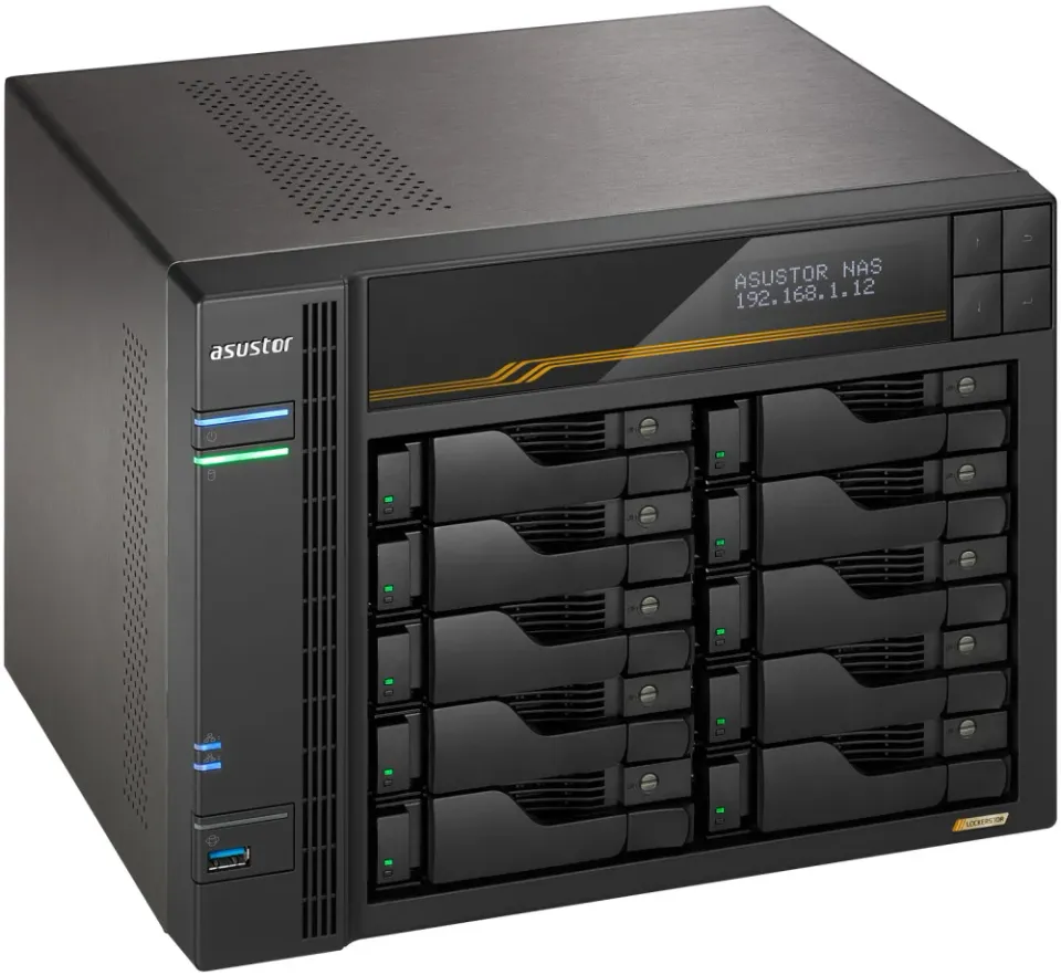 Asustor Lockerstor 10 Gen3 AS6810T 10x 2,5"/3,5" SATA III/ 16GB RAM/ Dual 10GbE Ports/ Dual 5GbE Ports/ 4x M.2 SSD