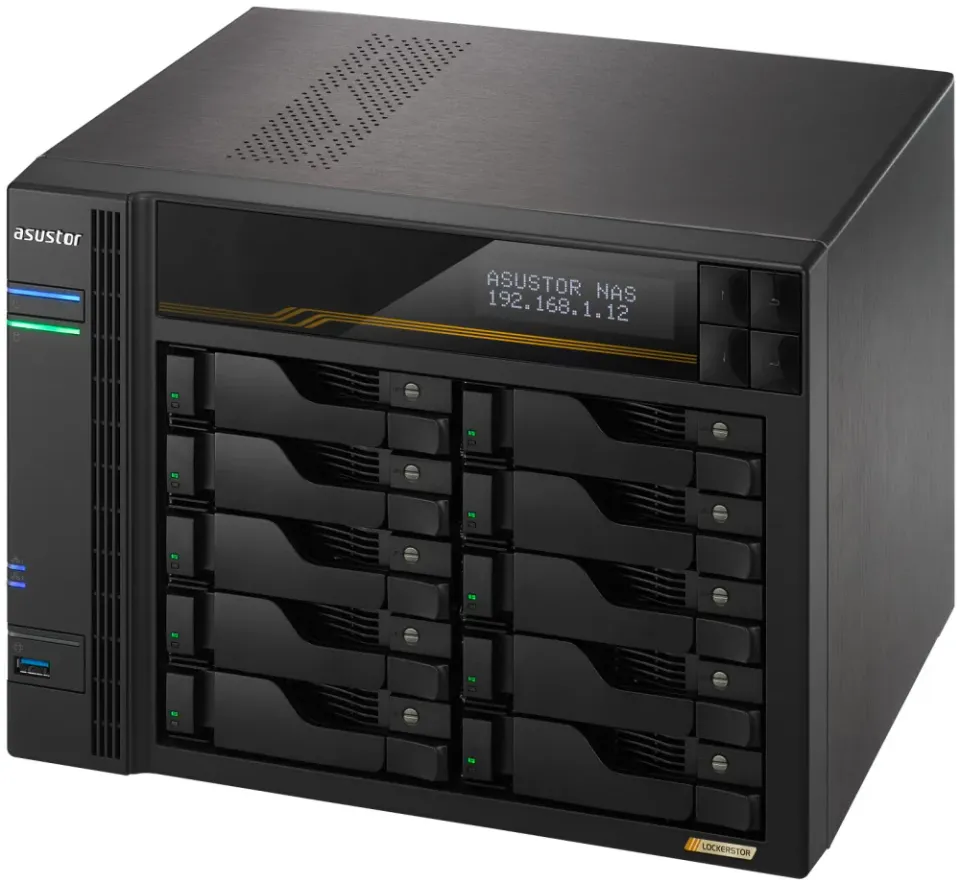 Asustor Lockerstor 10 Gen3 AS6810T 10x 2,5"/3,5" SATA III/ 16GB RAM/ Dual 10GbE Ports/ Dual 5GbE Ports/ 4x M.2 SSD