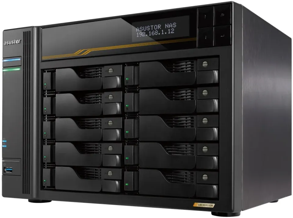 Asustor Lockerstor 10 Gen3 AS6810T 10x 2,5"/3,5" SATA III/ 16GB RAM/ Dual 10GbE Ports/ Dual 5GbE Ports/ 4x M.2 SSD