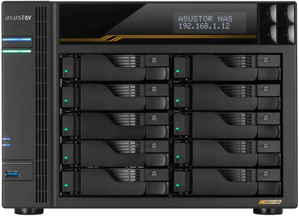 Asustor Lockerstor 10 Gen3 AS6810T 10x 2,5"/3,5" SATA III/ 16GB RAM/ Dual 10GbE Ports/ Dual 5GbE Ports/ 4x M.2 SSD